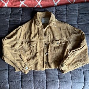 ZARA cropped corduroy beige jacket